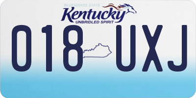KY license plate 018UXJ