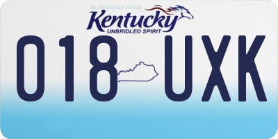 KY license plate 018UXK