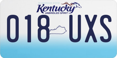KY license plate 018UXS