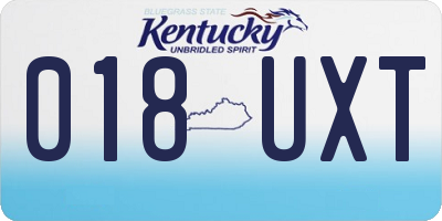 KY license plate 018UXT