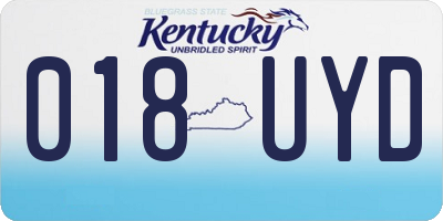 KY license plate 018UYD
