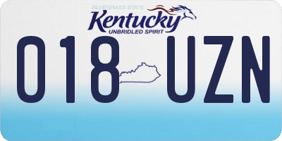 KY license plate 018UZN
