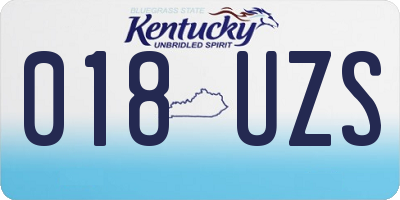 KY license plate 018UZS