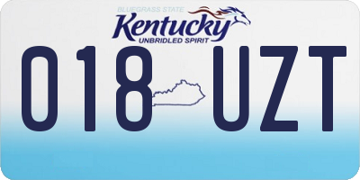 KY license plate 018UZT