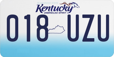 KY license plate 018UZU
