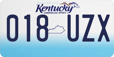 KY license plate 018UZX