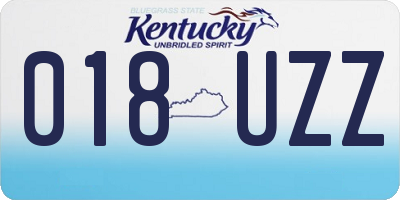 KY license plate 018UZZ