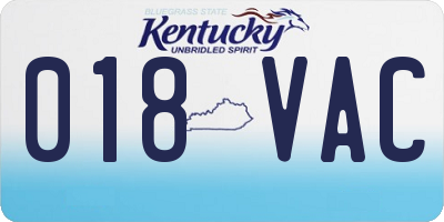 KY license plate 018VAC