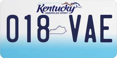 KY license plate 018VAE