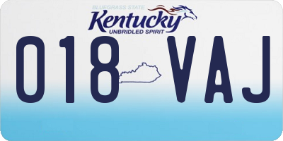 KY license plate 018VAJ