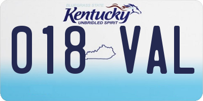 KY license plate 018VAL