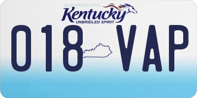 KY license plate 018VAP