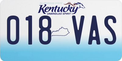 KY license plate 018VAS