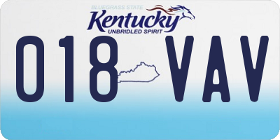 KY license plate 018VAV