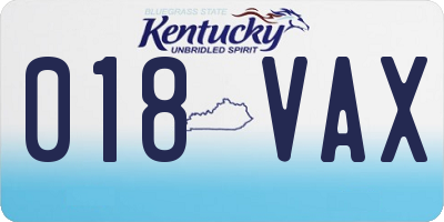 KY license plate 018VAX
