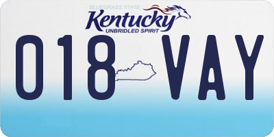 KY license plate 018VAY