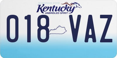 KY license plate 018VAZ