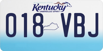 KY license plate 018VBJ