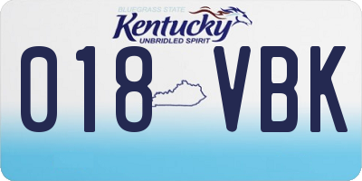 KY license plate 018VBK