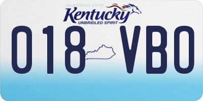 KY license plate 018VBO