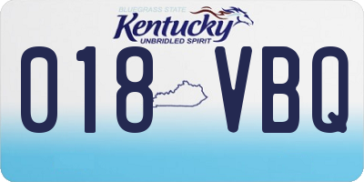 KY license plate 018VBQ