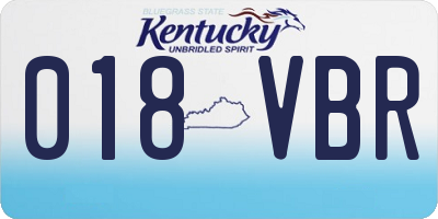 KY license plate 018VBR