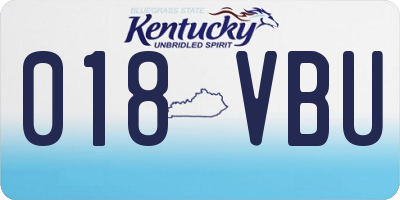 KY license plate 018VBU