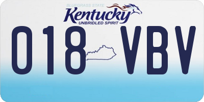 KY license plate 018VBV