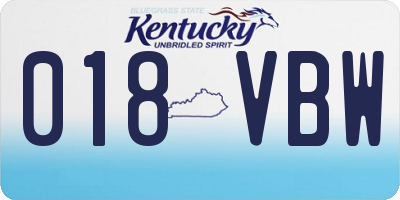 KY license plate 018VBW