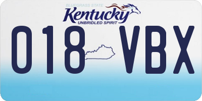 KY license plate 018VBX