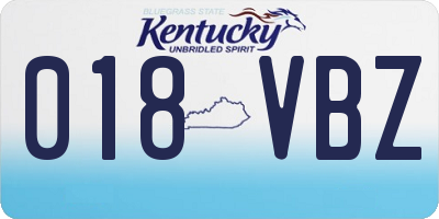 KY license plate 018VBZ
