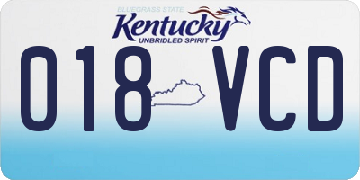 KY license plate 018VCD