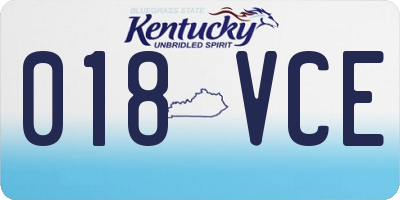 KY license plate 018VCE