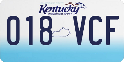 KY license plate 018VCF