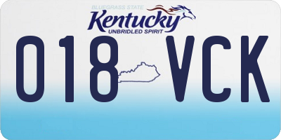 KY license plate 018VCK
