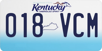 KY license plate 018VCM