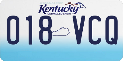KY license plate 018VCQ