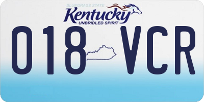 KY license plate 018VCR