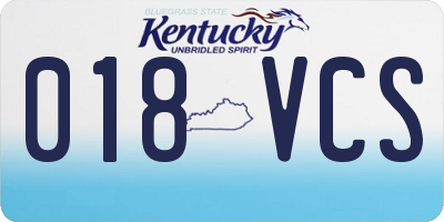 KY license plate 018VCS
