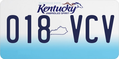 KY license plate 018VCV