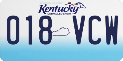 KY license plate 018VCW