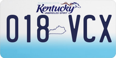 KY license plate 018VCX