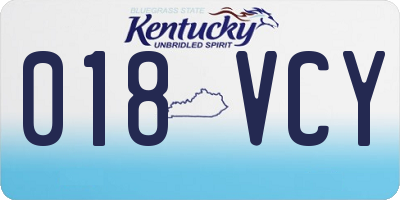 KY license plate 018VCY