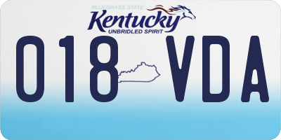 KY license plate 018VDA