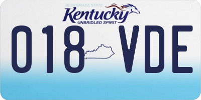 KY license plate 018VDE