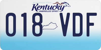 KY license plate 018VDF