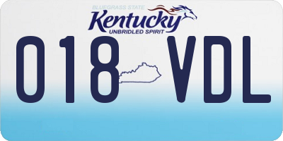 KY license plate 018VDL
