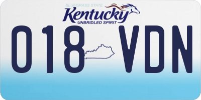KY license plate 018VDN