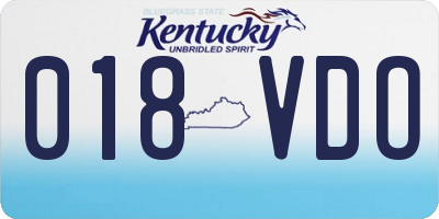 KY license plate 018VDO