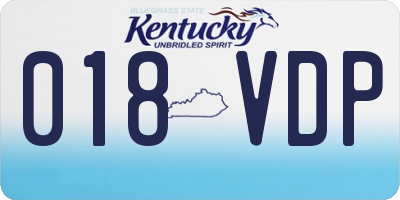 KY license plate 018VDP